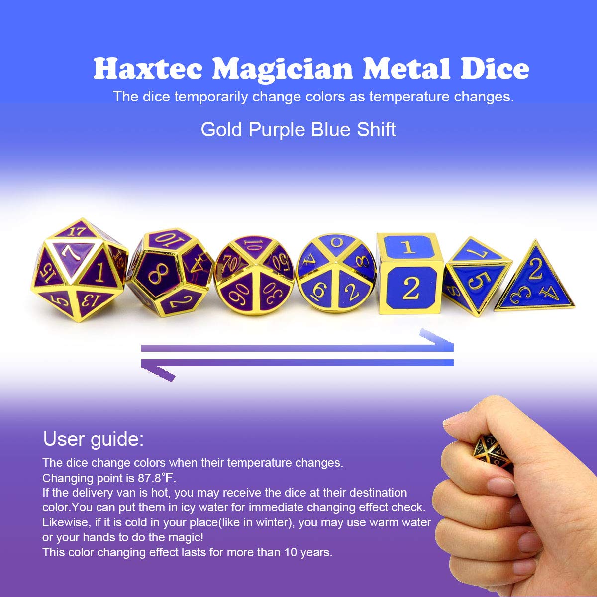 Foto 3 pulgar | Juego De Dados Haxtec  Con Bolsa 7 Piezas - Venta Internacional