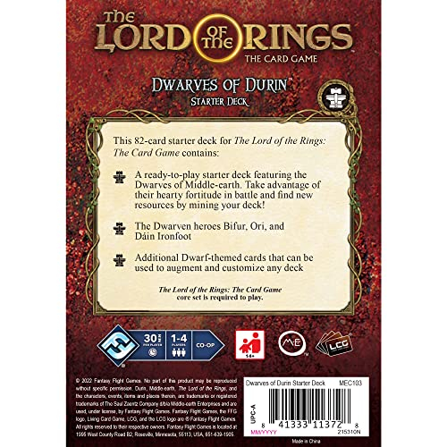 Foto 3 pulgar | Juego de Cartas Fantasy Flight Lord Of The Rings Dwarves Durin - Venta Internacional