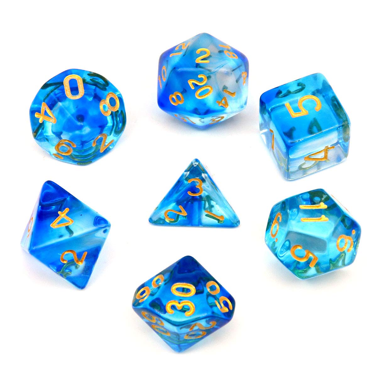 Foto 4 pulgar | Juego de Dados Haxtec Dnd Dragon Glass-eternal Sea con Bolsa - Venta Internacional
