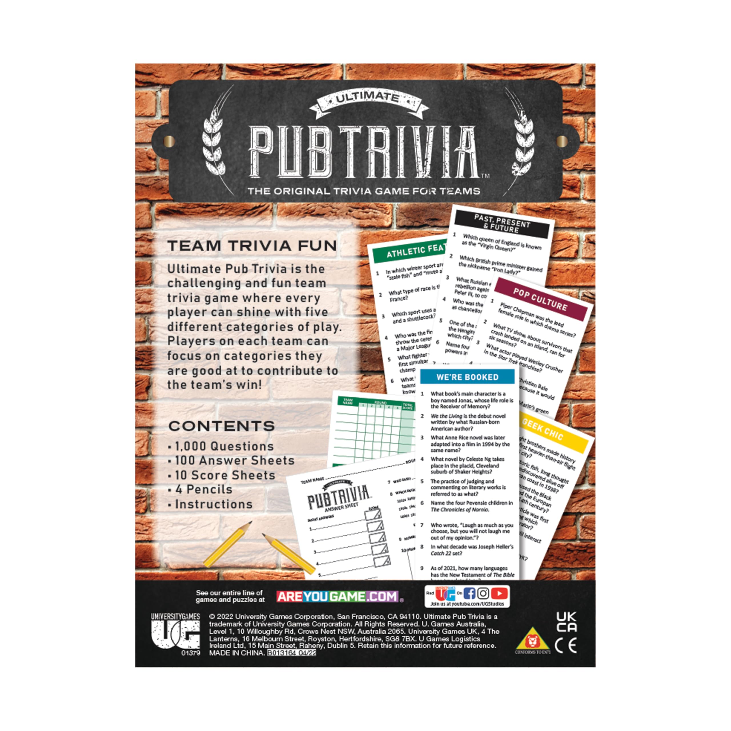 Foto 5 pulgar | Juego de Preguntas y Respuestas: University Games Ultimate Pub Trivia Team - Venta Internacional