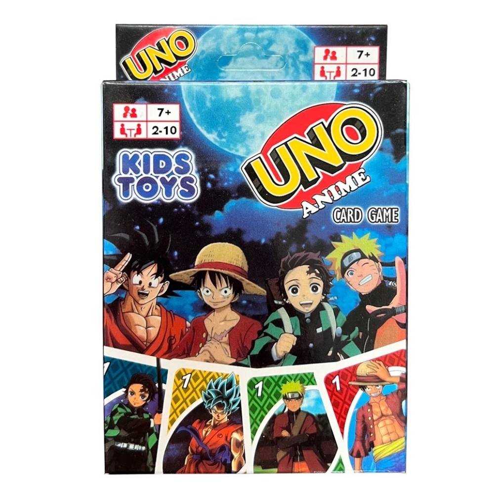 Foto 3 pulgar | Juego de Cartas UNO Edición Anime Naruto Goku One Piece - Venta Internacional