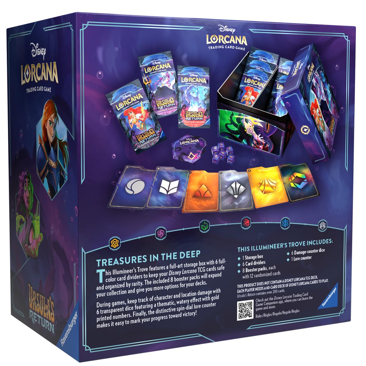 Foto 4 pulgar | Caja de Almacenamiento De Tarjetas Ravensburger Disney Lorcana Tcg Ursula's Return - Venta Internacional