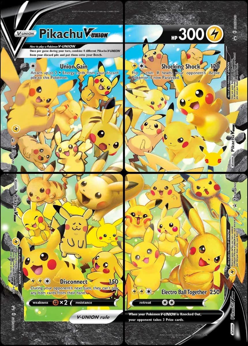 Set de Cartas Pokémon Pikachu V-Union SWSH139 SWSH140 SWSH141 - Venta Internacional