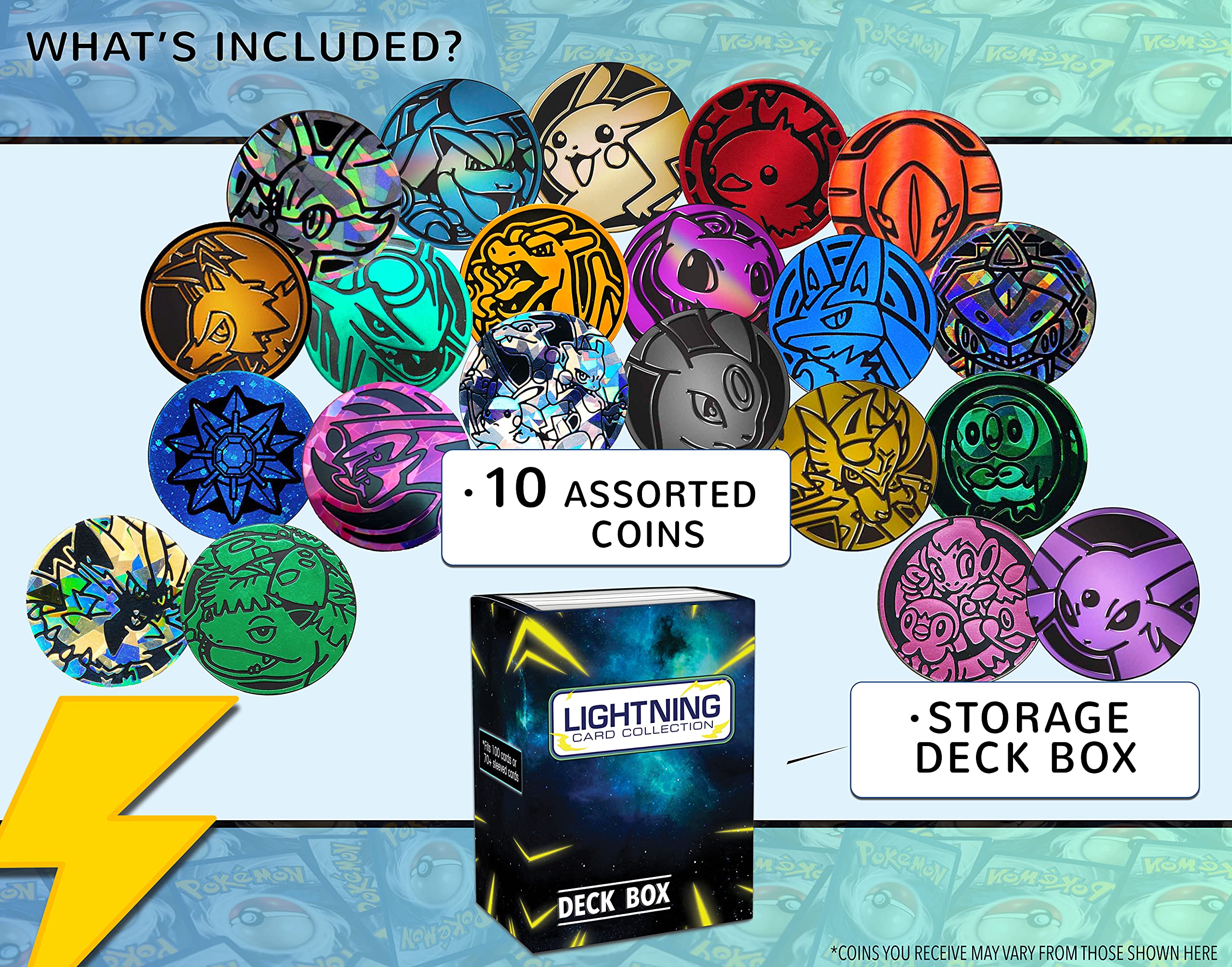 Foto 3 pulgar | Lote De Monedas De 10 Monedas Pokémon Con Caja De Baraja Lcc - Venta Internacional.