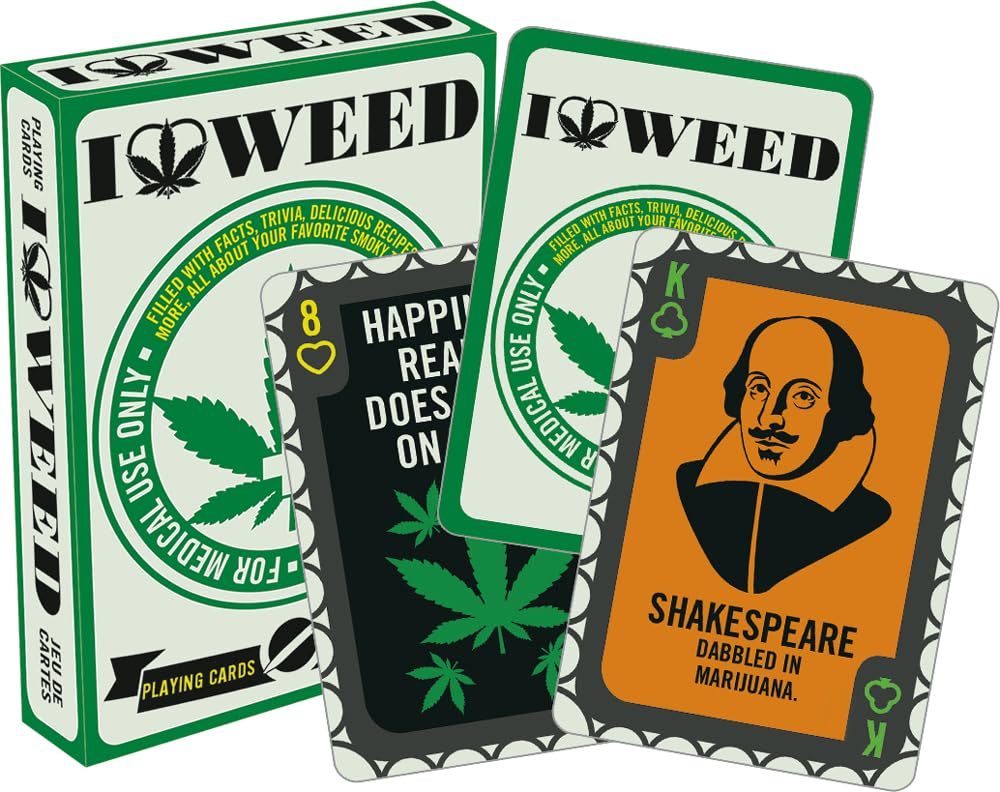 Foto 2 pulgar | Baraja De Cartas Con Temática De Marihuana Aquarius, Tamaño Póker - Venta Internacional.