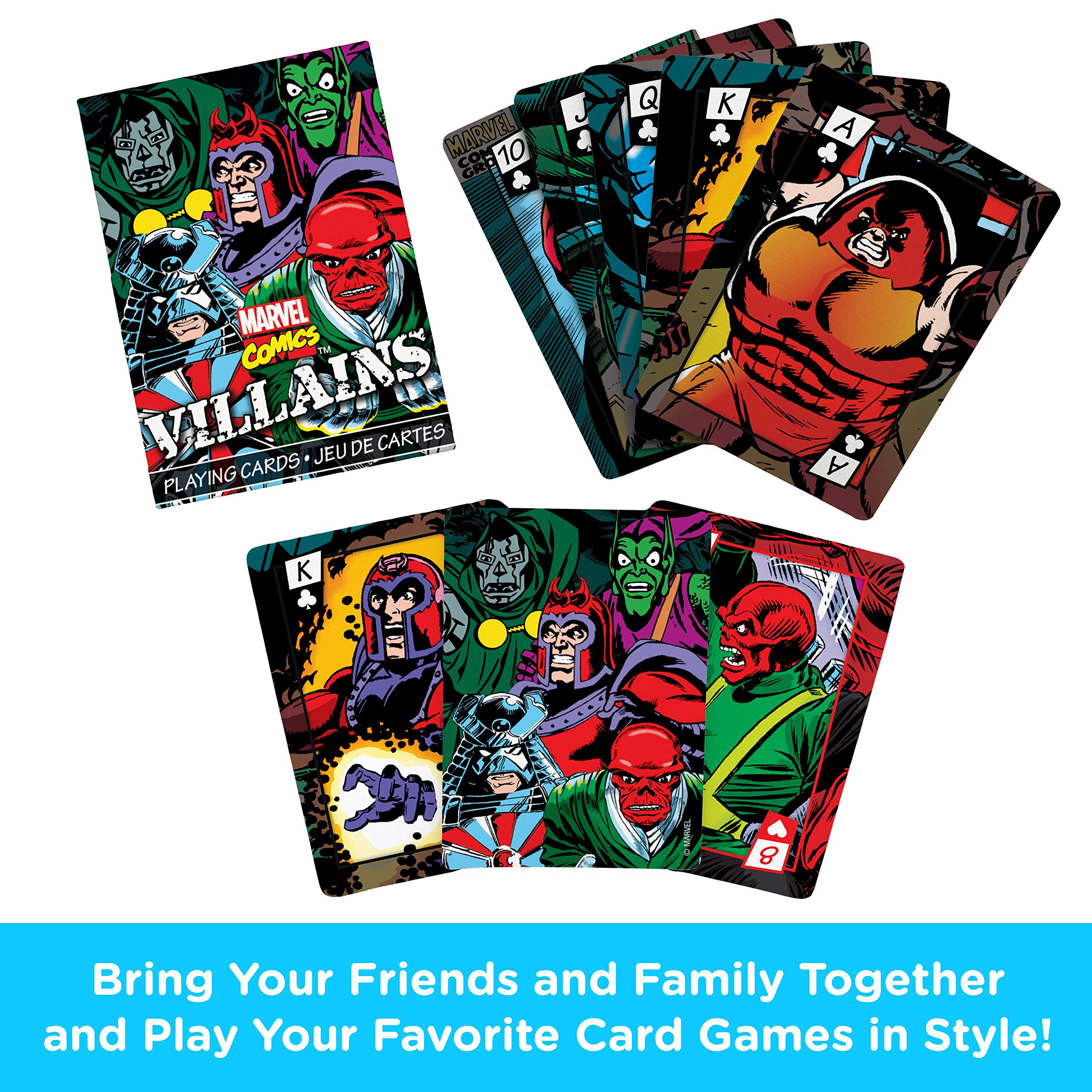 Foto 2 | Juego De Cartas Aquarius, Villanos De Marvel Comics, Tamaño Póker - Venta Internacional.