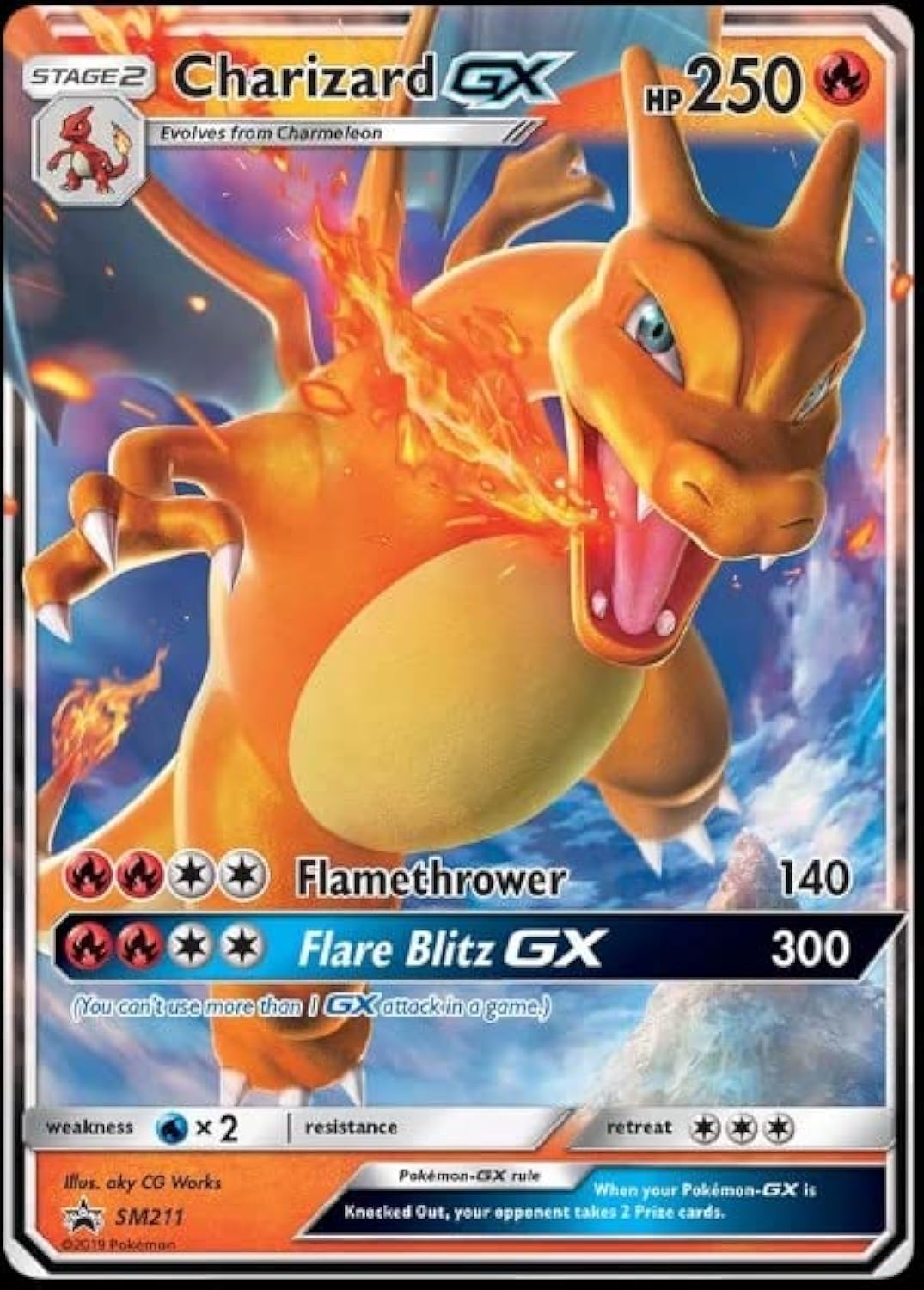 Foto 2 pulgar | Tarjeta Pokémon Charizard Gx Sm211 Hidden Fates Ultra Rare Holo - Venta Internacional.
