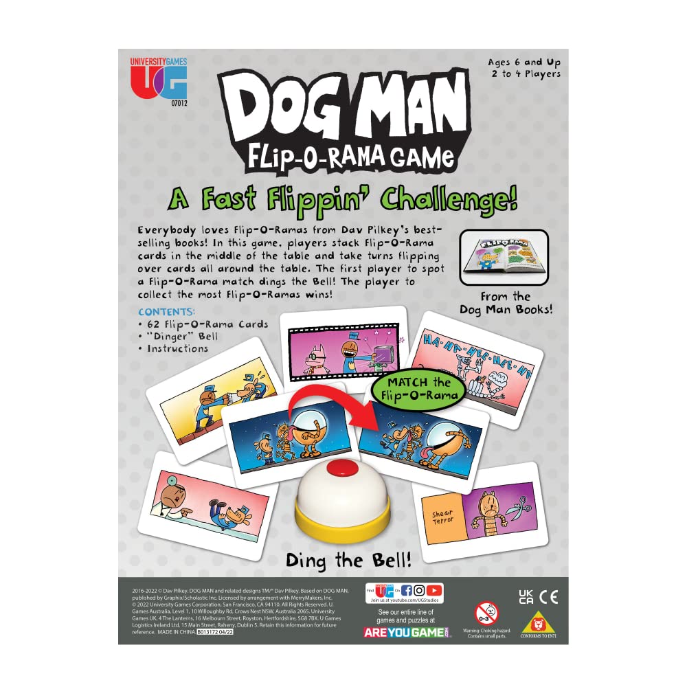 Foto 3 pulgar | Juego De Combinación De Cartas University Games Dog Man Flip-o-rama - Venta Internacional.