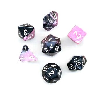 Foto 2 | Juego De Dados Chessex Polyhedral De 7 Dados Gemini Negro-rosa Con Blanco - Venta Internacional.