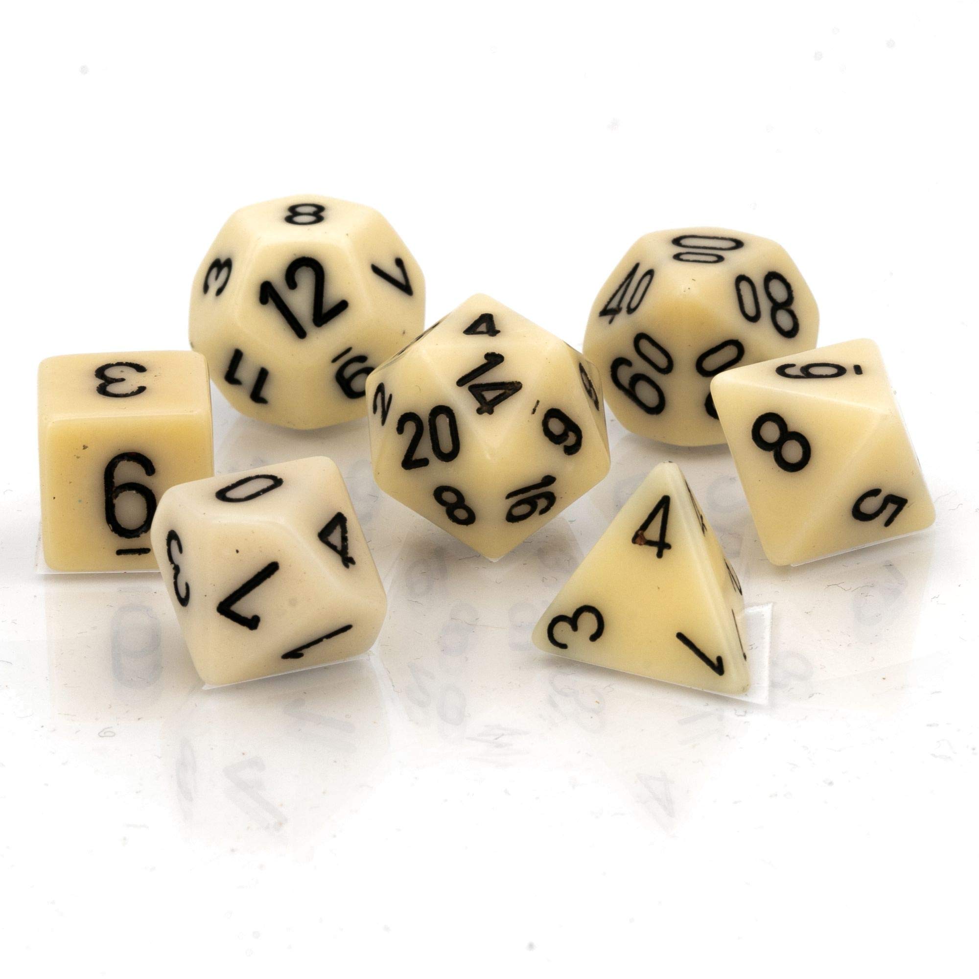 Foto 2 pulgar | Juego De Dados Chessex, Opaco, Marfil/negro, Con 7 Piezas - Venta Internacional.