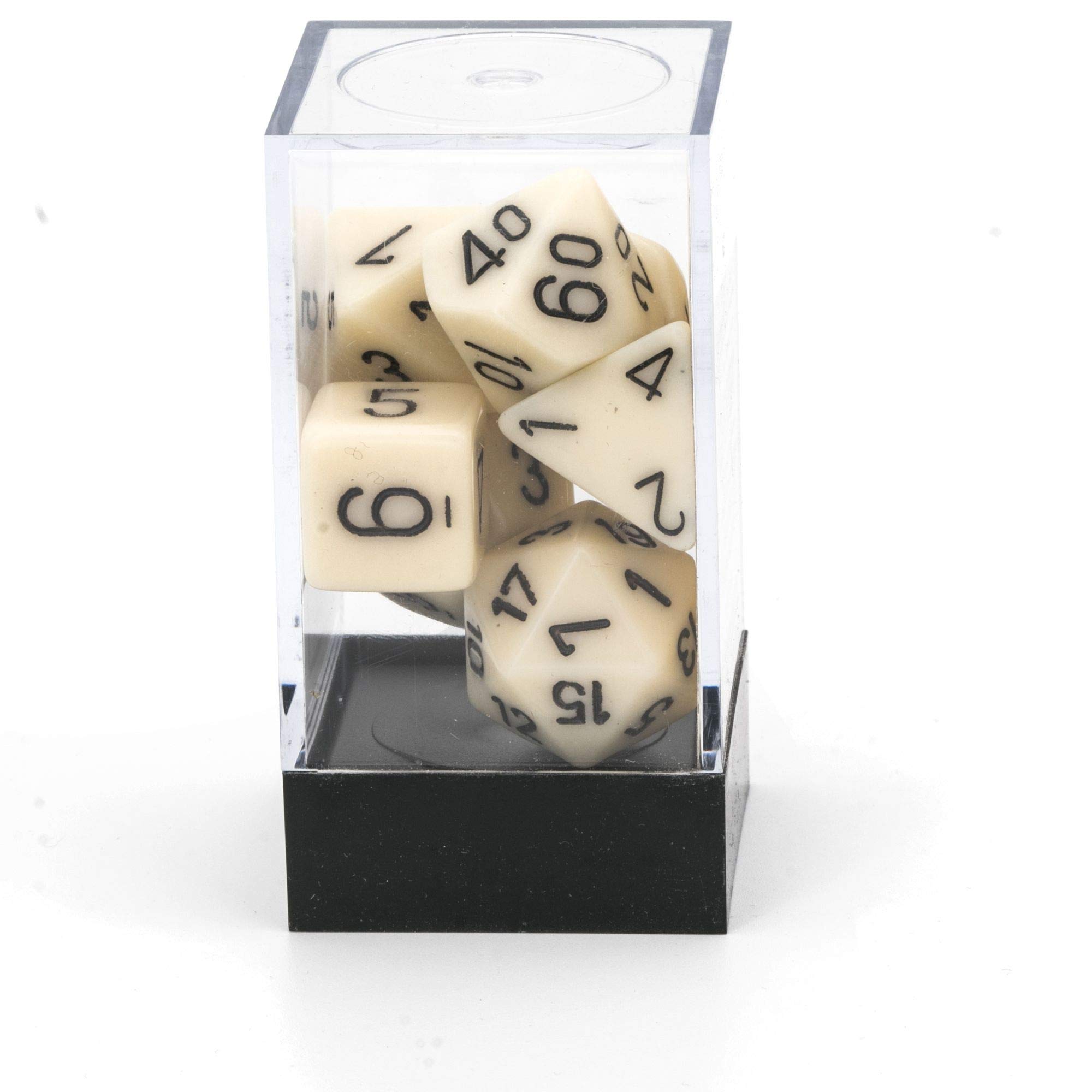 Foto 4 pulgar | Juego De Dados Chessex, Opaco, Marfil/negro, Con 7 Piezas - Venta Internacional.