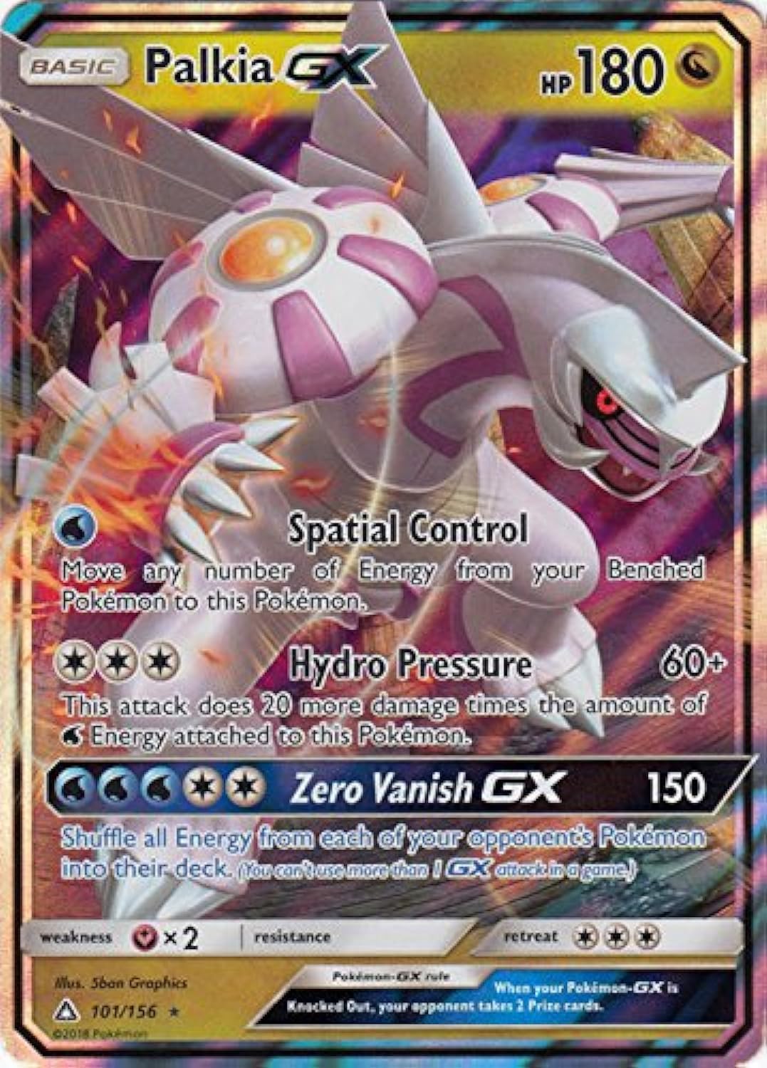 Carta Coleccionable Pokémon Palkia Gx 101/156 - Ultra Rare - Venta Internacional.
