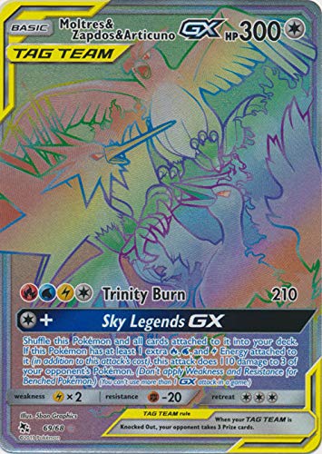 Carta Única De Pokémon Moltres & Zapdos Y Articuno Tag Team Gx - Venta Internacional.