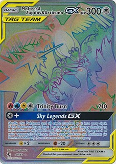 Foto 1 | Carta Única De Pokémon Moltres & Zapdos Y Articuno Tag Team Gx - Venta Internacional.