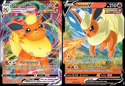 Foto 1 | Lote De Cartas Pokémon Flareon V Y Vmax Evolving Skies 018/264 - Venta Internacional.