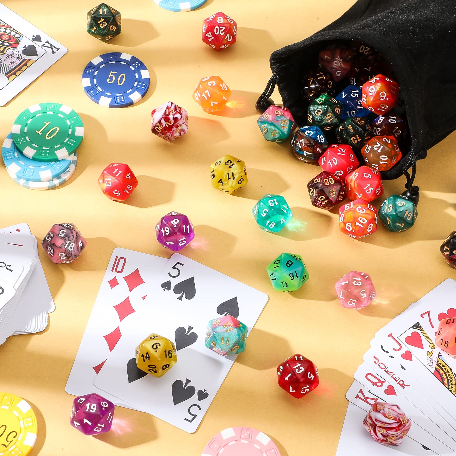 Foto 3 pulgar | Juego De Dados Poliédricos Skylety 100 Piezas Con Bolsa Negra - Venta Internacional.