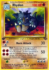 Foto 2 pulgar | Tarjeta Coleccionable Pokémon Rhydon (45) Jungle 1a Edición - Venta Internacional.