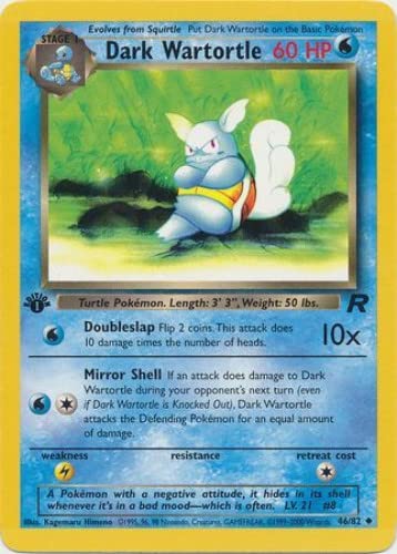 Foto 2 pulgar | Tarjeta Coleccionable Pokémon Dark Wartortle Team Rocket 1a Edición - Venta Internacional.