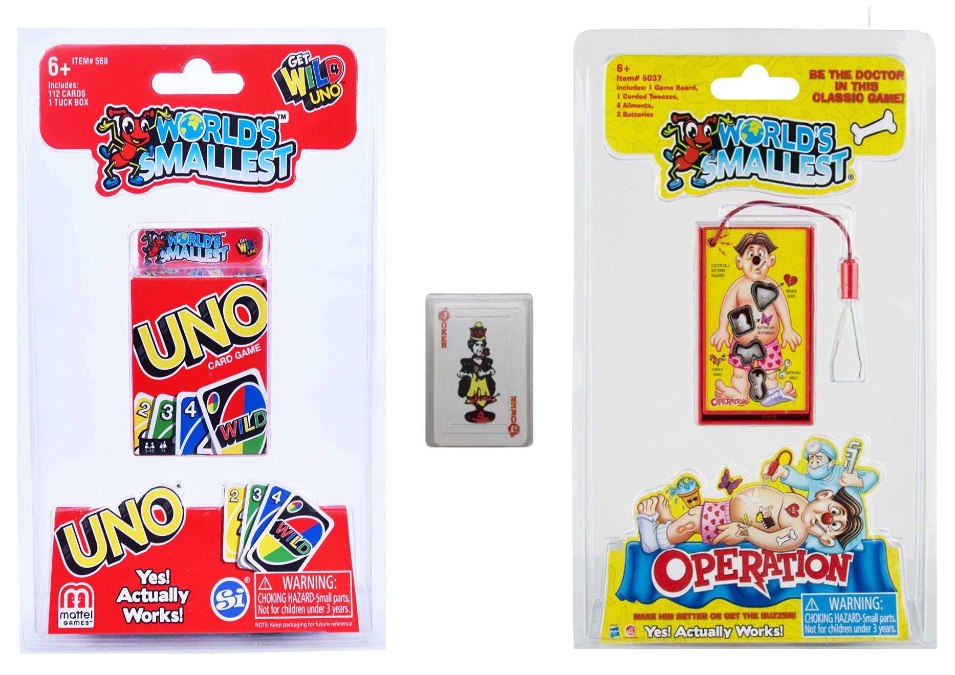 Paquete De Juegos Clásicos En Miniatura Del Mundo Más Pequeño Con Operation, Uno Y Cartas En Miniatura - Venta I
