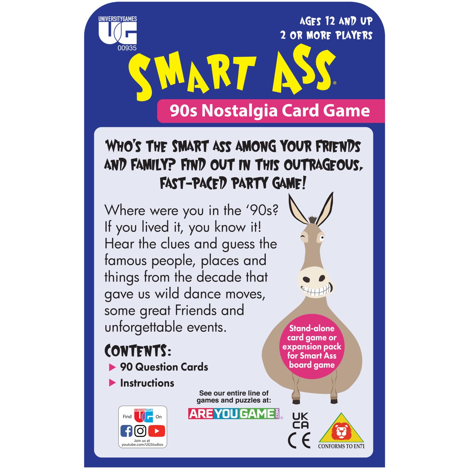 Foto 3 pulgar | Juego De Cartas University Games Smart Ass '90s Tuck Box - Venta Internacional.
