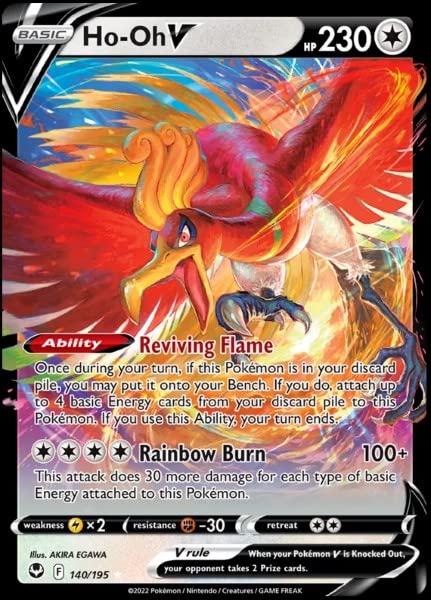 Foto 2 pulgar | Tarjeta Pokémon Ho-oh V 140/195 Silver Tempest Ultra Rare Holo - Venta Internacional.