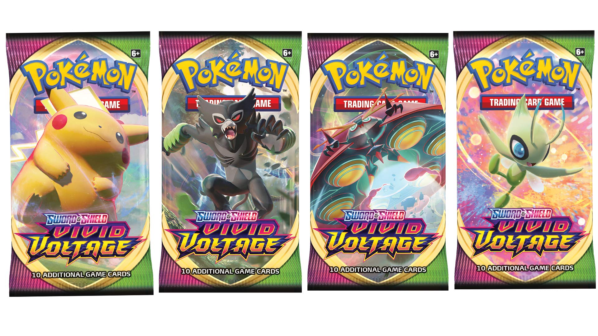 Paquetes De Refuerzo Pokémon Vivid Voltage (4 Paquetes) - Venta Internacional.