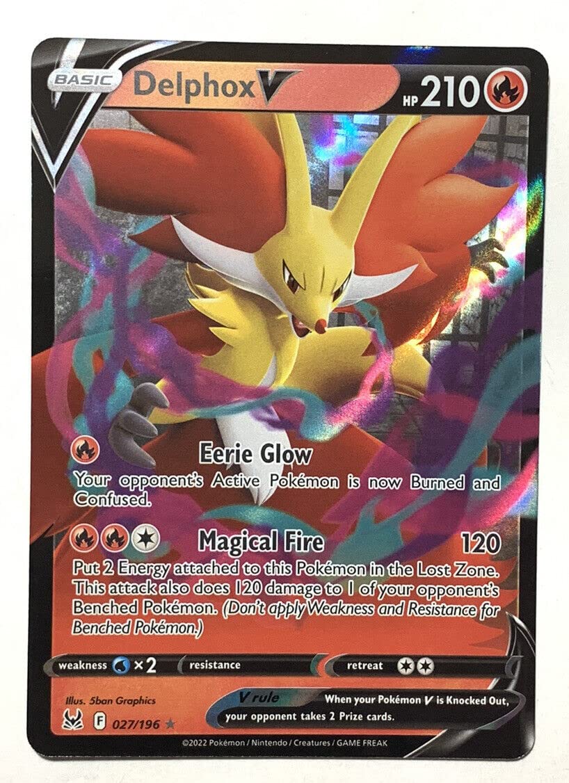 Foto 2 pulgar | Lote De Cartas Pokémon Delphox V 027/196 Lost Origin Ultra Rare Holo - Venta Internacional.