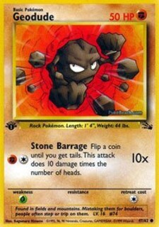 Foto 1 | Tarjeta Coleccionable Pokémon Geodude (47) Fossil 1a Edición - Venta Internacional.