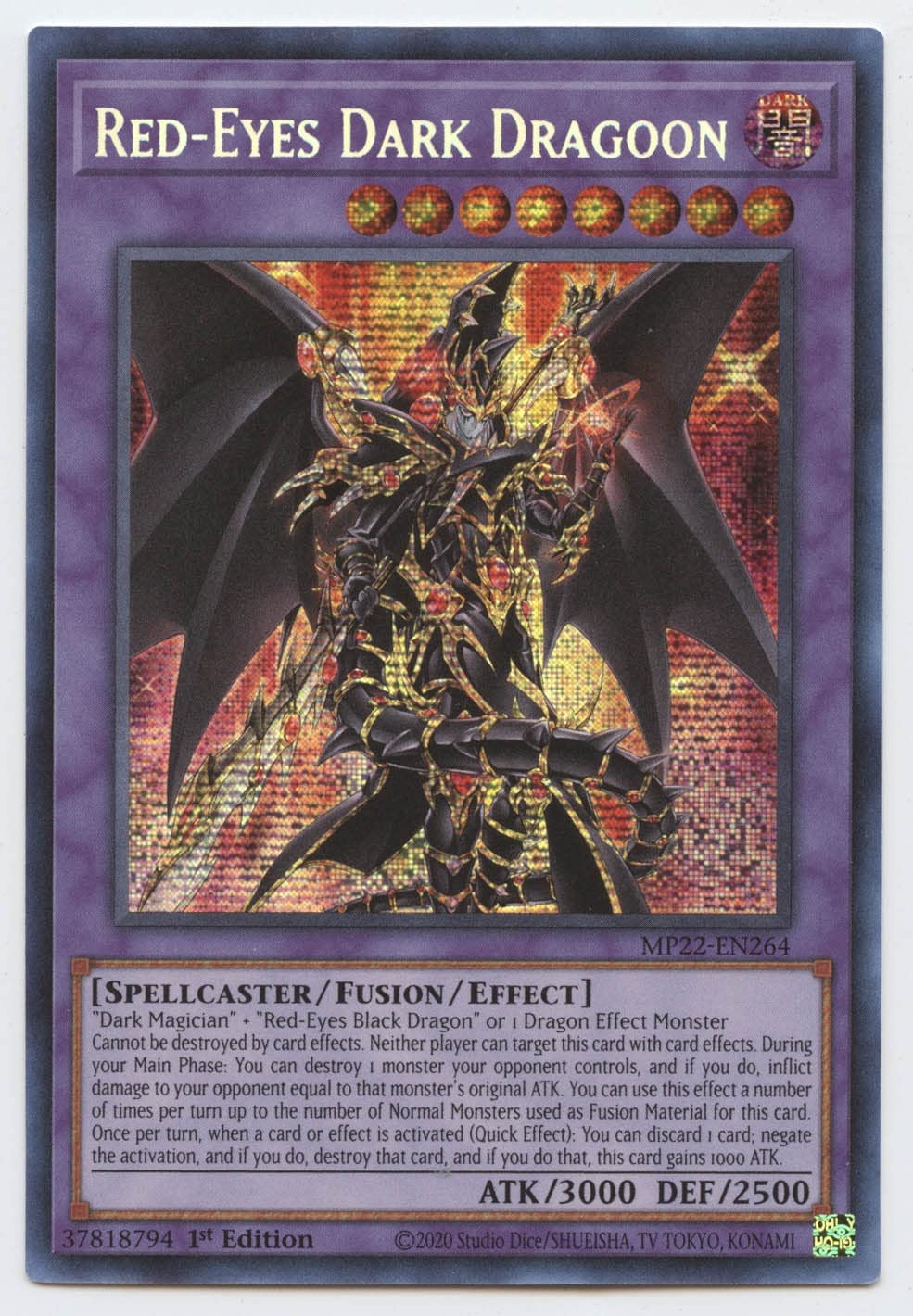 Foto 2 pulgar | Tarjeta Coleccionable Yu-Gi-Oh! Primera Edición de Red-Eyes Dark Dragoon - Venta Internacional