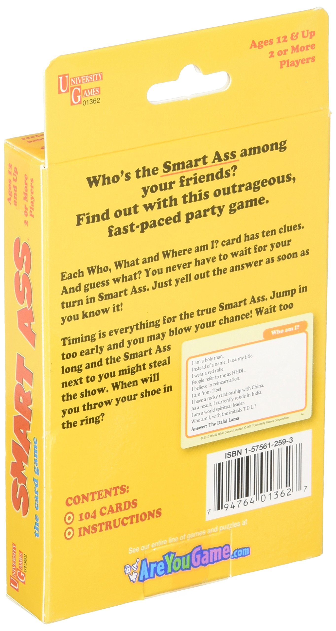 Foto 3 pulgar | Juego de Cartas Smart Ass de University Games para Niños de 8 Años o Más - Venta Internacional