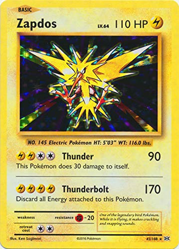 Foto 2 pulgar | Tarjeta Coleccionable Pokémon Zapdos Xy Evolutions Holo Rare - Venta Internacional.