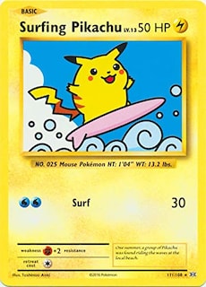 Foto 1 | Carta Coleccionable Pokémon Surfing Pikachu Xy Evolutions 111/108 - Venta Internacional