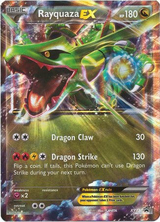 Foto 2 pulgar | Carta Coleccionable Pokémon Rayquaza-EX XY Black Star - Venta Internacional
