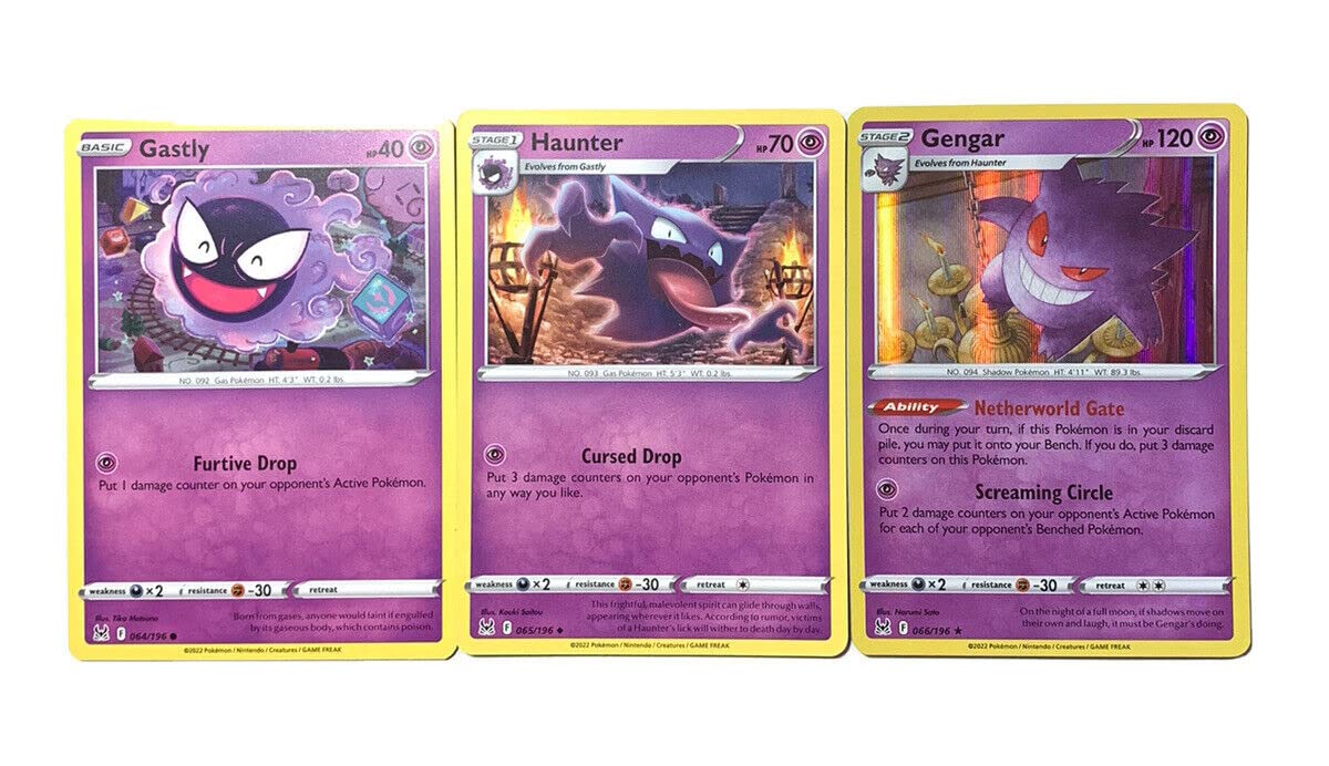 Foto 2 pulgar | Set De Cartas Pokémon Gengar 066/196 Lost Origin Gastly Haunter - Venta Internacional.