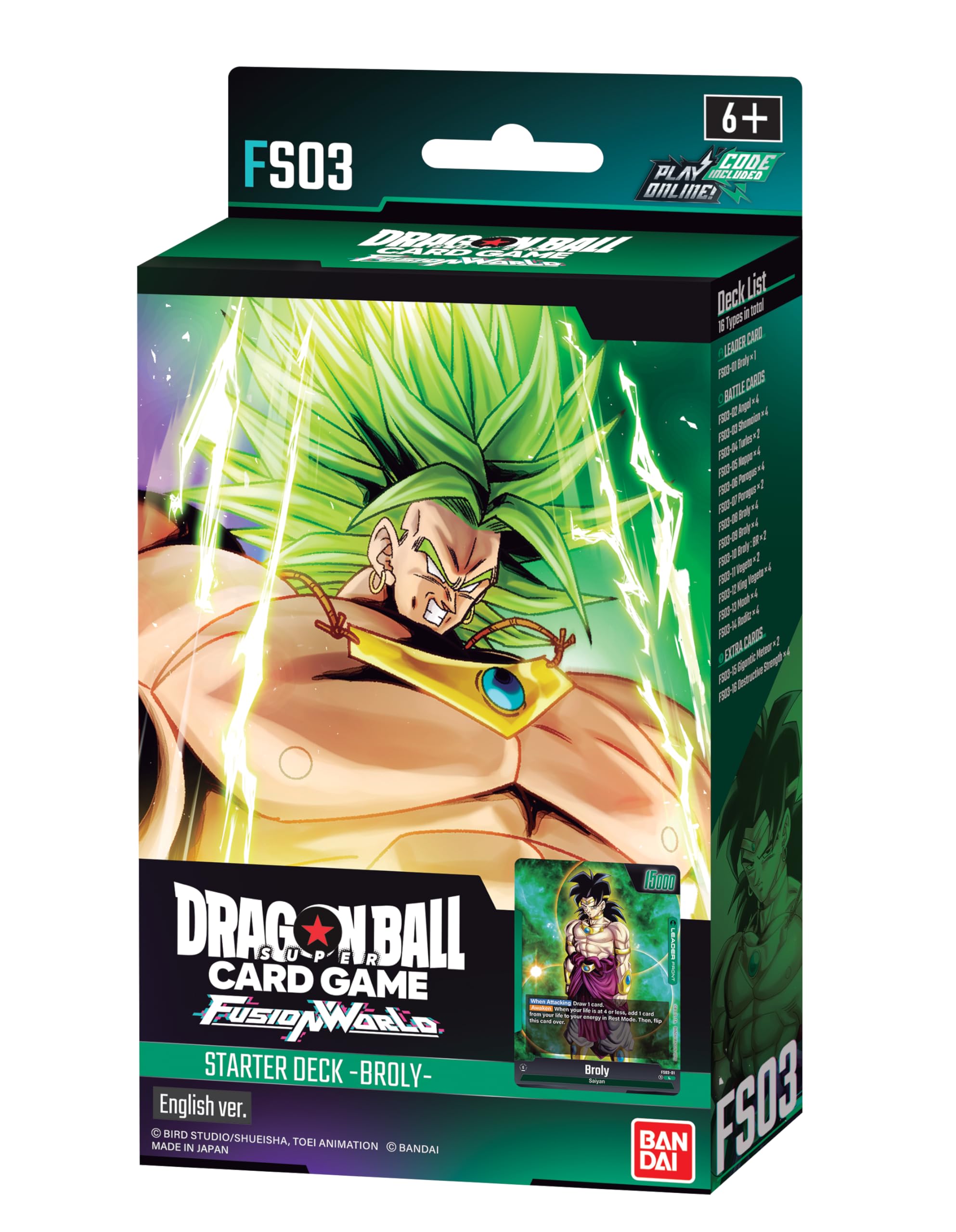 Foto 2 pulgar | Baraja De Inicio Dragon Ball Super Tcg Fusion World Broly - Venta Internacional.