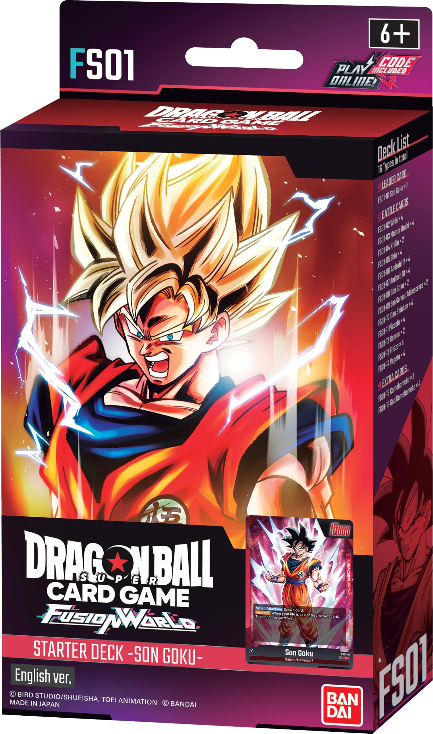 Foto 2 pulgar | Baraja De Inicio Dragon Ball Super Tcg Fusion World Son Goku - Venta Internacional.