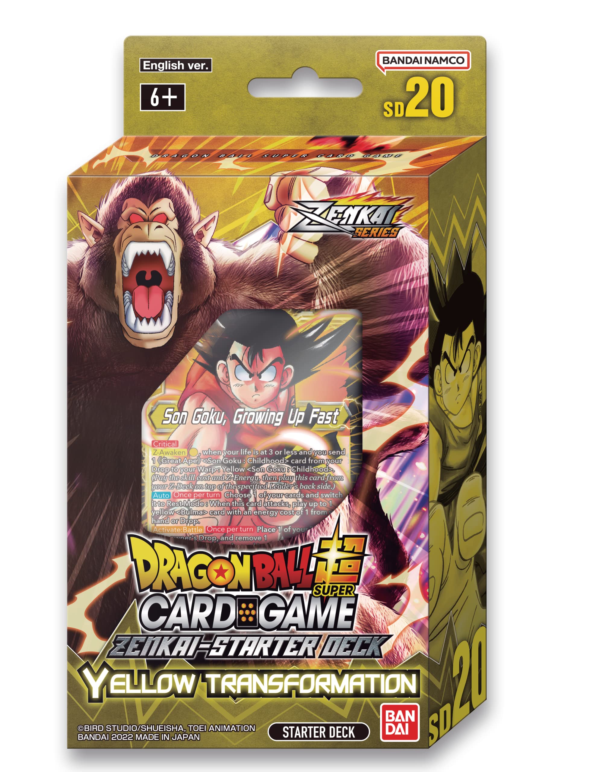 Foto 2 pulgar | Juego De Cartas Bandai Dragon Ball Super Cg Zenkai Sd20 Yellow 6+ - Venta Internacional.