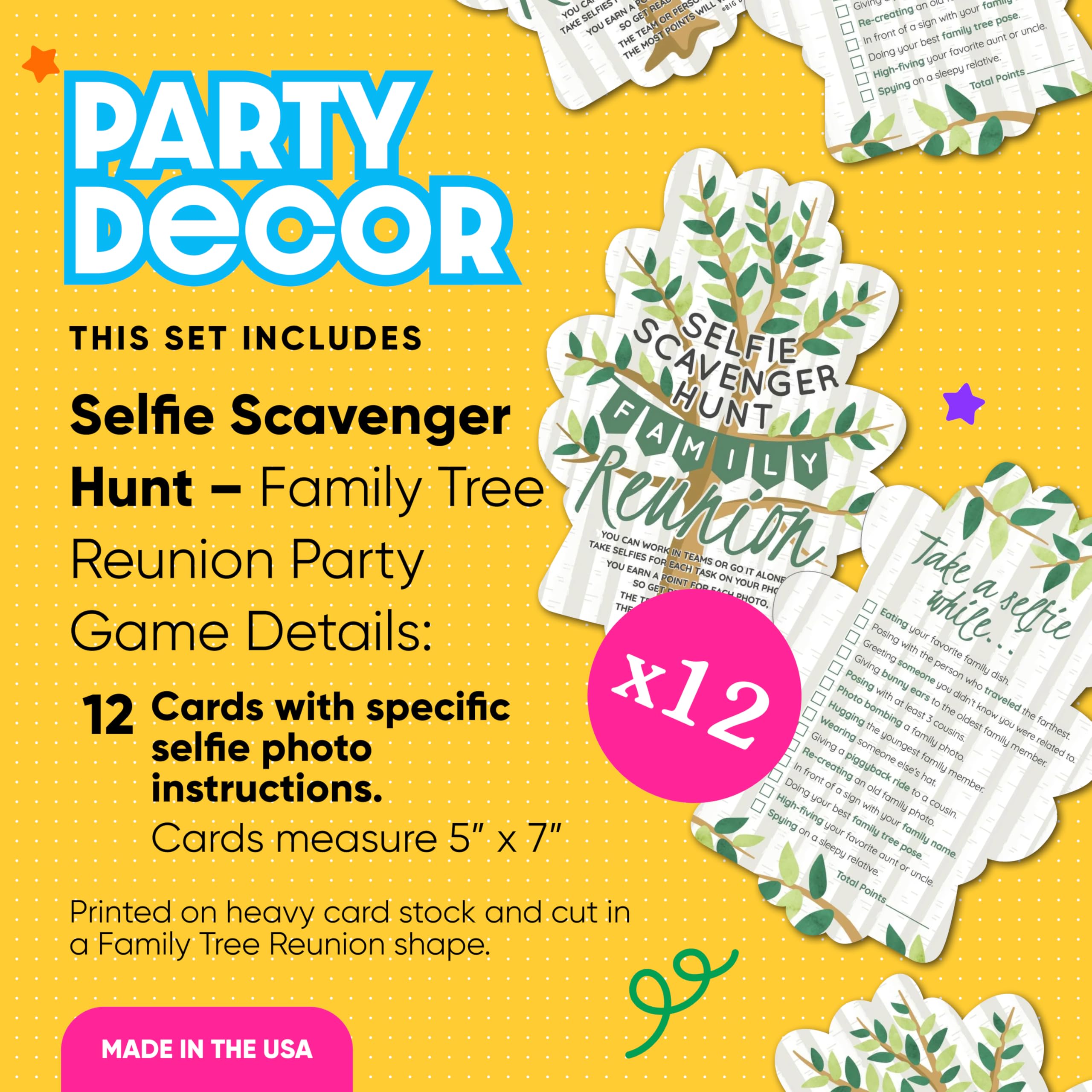 Foto 4 pulgar | Juego De Fiesta Big Dot Of Happiness Family Tree Reunion X12 - Venta Internacional.