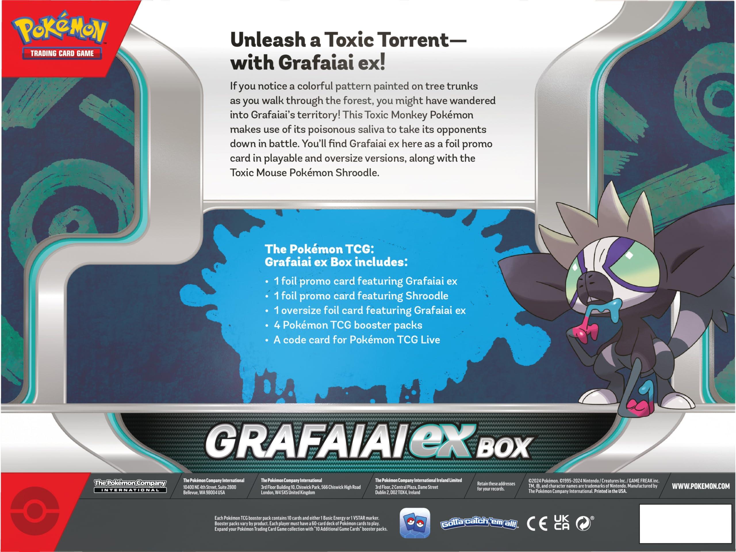 Foto 3 | Juego De Cartas Coleccionables Pokémon Grafaiai Ex Box Con Paquetes De Refuerzo - Venta Internacional.