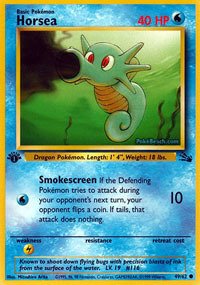 Foto 2 pulgar | Juego De Cartas Coleccionables Pokémon Horsea Fossil 1a Edición - Venta Internacional.