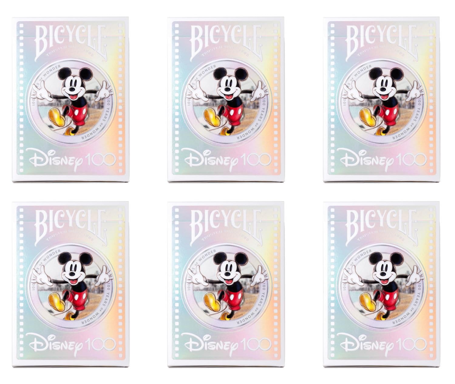 Foto 2 pulgar | Juego De Cartas Para Bicicleta, 100 Aniversario De Disney, Paquete De 6 - Venta Internacional.