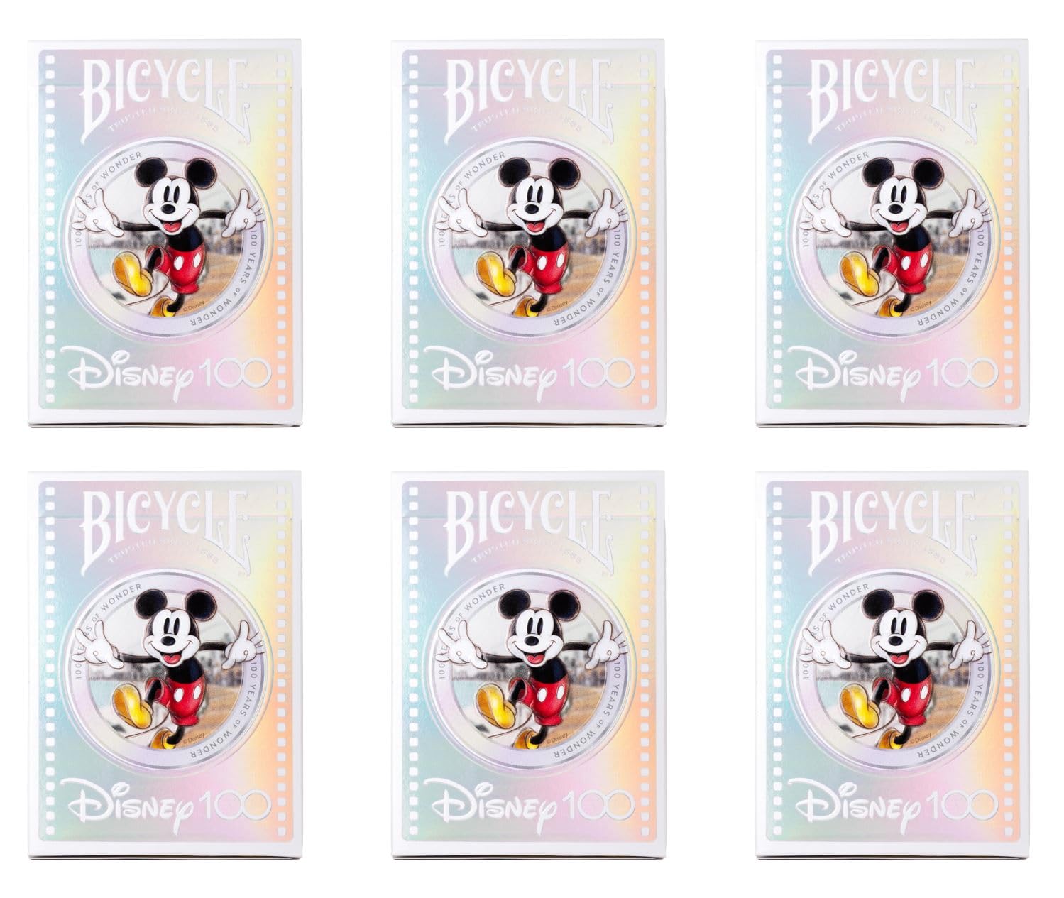 Juego De Cartas Para Bicicleta, 100 Aniversario De Disney, Paquete De 6 - Venta Internacional.