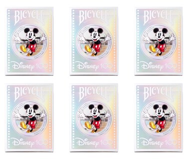 Foto 1 | Juego De Cartas Para Bicicleta, 100 Aniversario De Disney, Paquete De 6 - Venta Internacional.