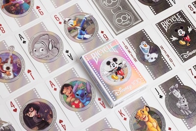 Foto 2 | Juego De Cartas Para Bicicleta, 100 Aniversario De Disney, Paquete De 6 - Venta Internacional.