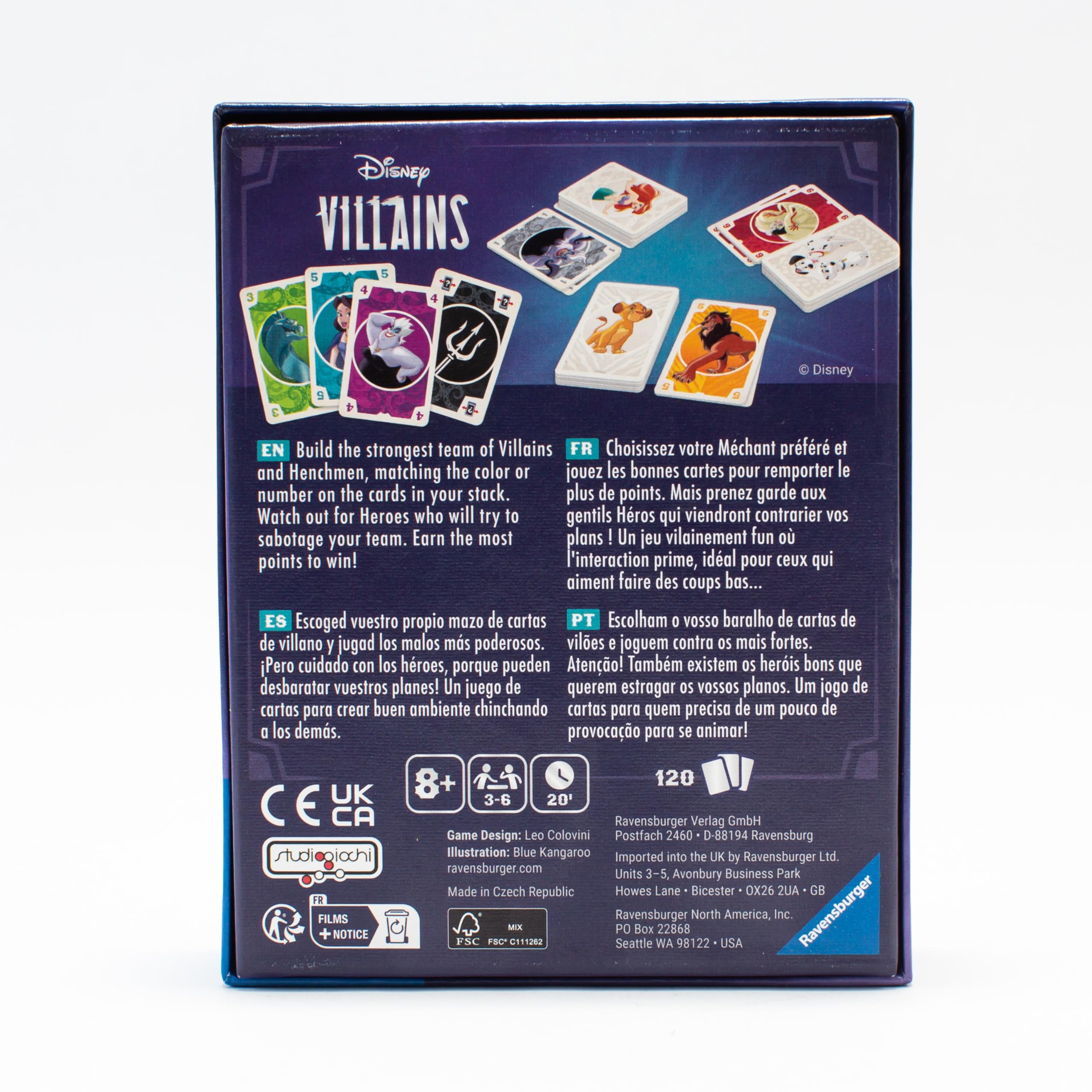 Foto 7 pulgar | Juego De Cartas Ravensburger Disney Villains Age 8+ Con 120 Cartas - Venta Internacional.