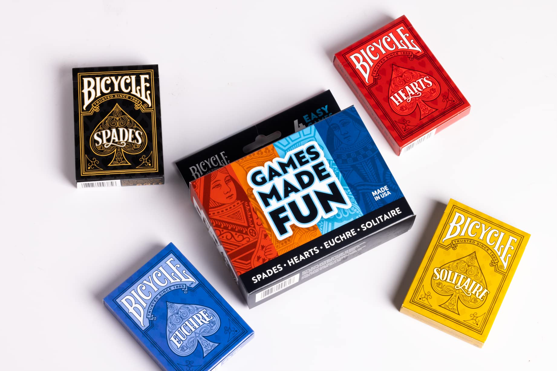 Foto 3 | Juego De Cartas Bicycle 4 En 1: Euchre, Hearts, Spades Y Solitaire - Venta Internacional.
