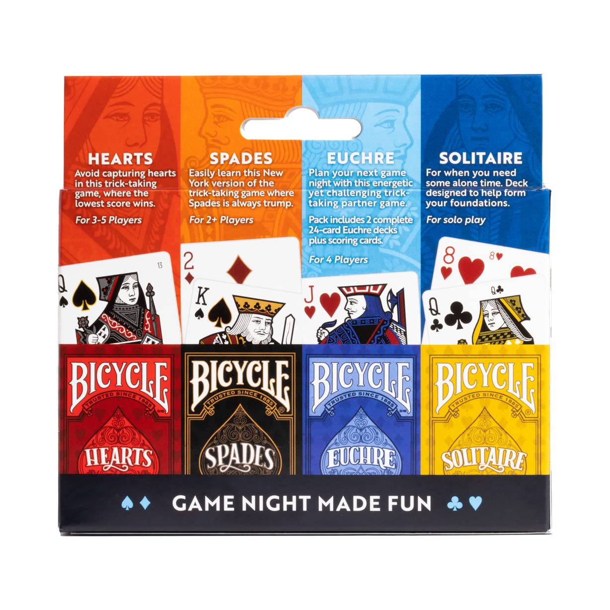 Foto 5 pulgar | Juego De Cartas Bicycle 4 En 1: Euchre, Hearts, Spades Y Solitaire - Venta Internacional.
