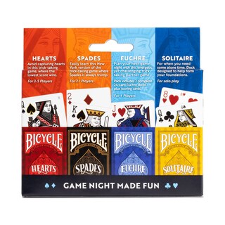Foto 4 | Juego De Cartas Bicycle 4 En 1: Euchre, Hearts, Spades Y Solitaire - Venta Internacional.