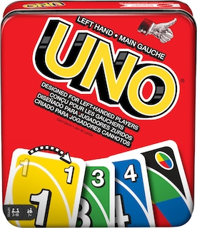 Foto 1 | Juego De Cartas Mattel Games Uno Para Familiares Zurdos Con Caja De Hojalata - Venta Internacional.