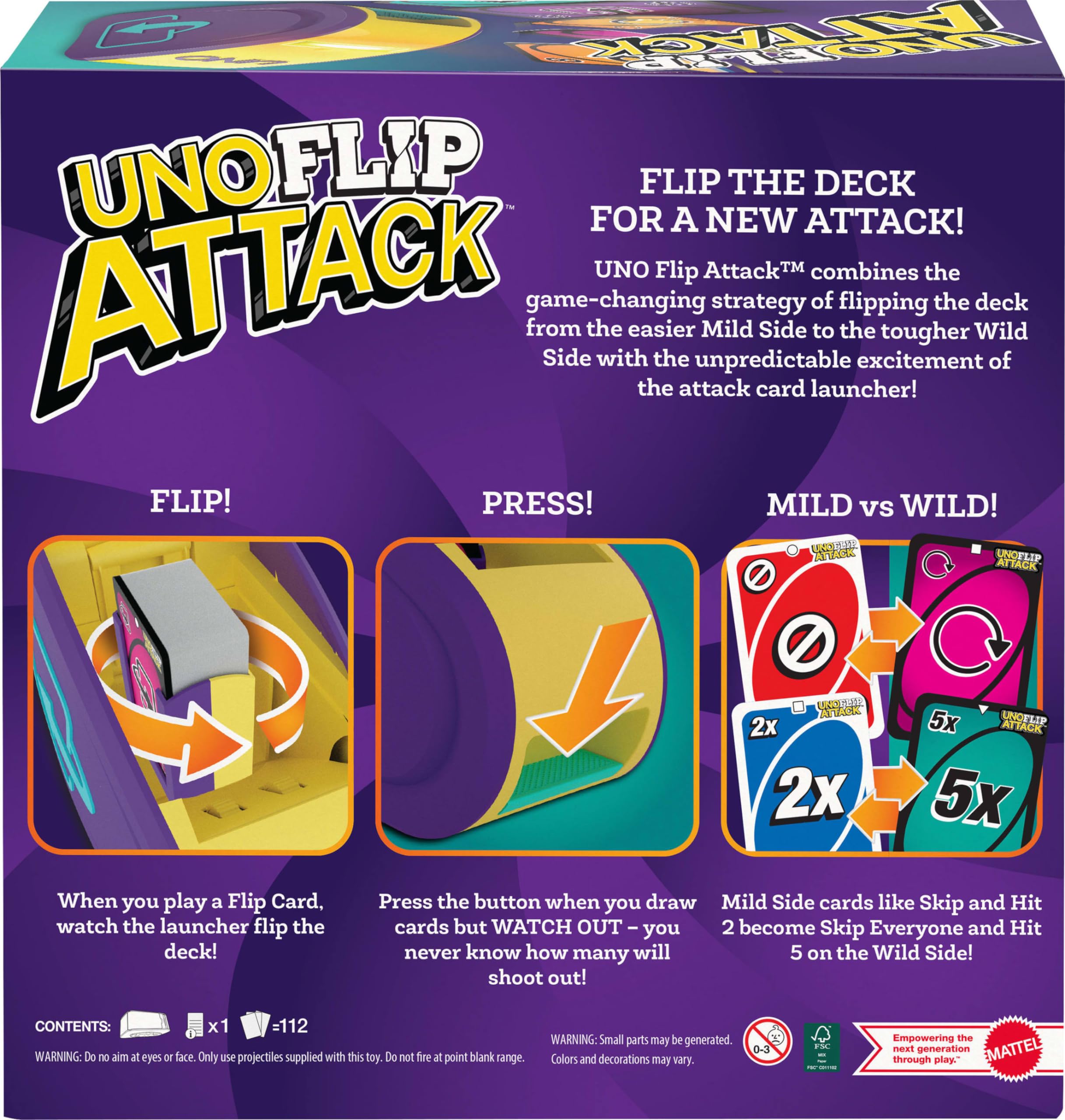 Foto 5 pulgar | Juego De Cartas Mattel Games Uno Flip Attack Para Niños Y Adultos - Venta Internacional.